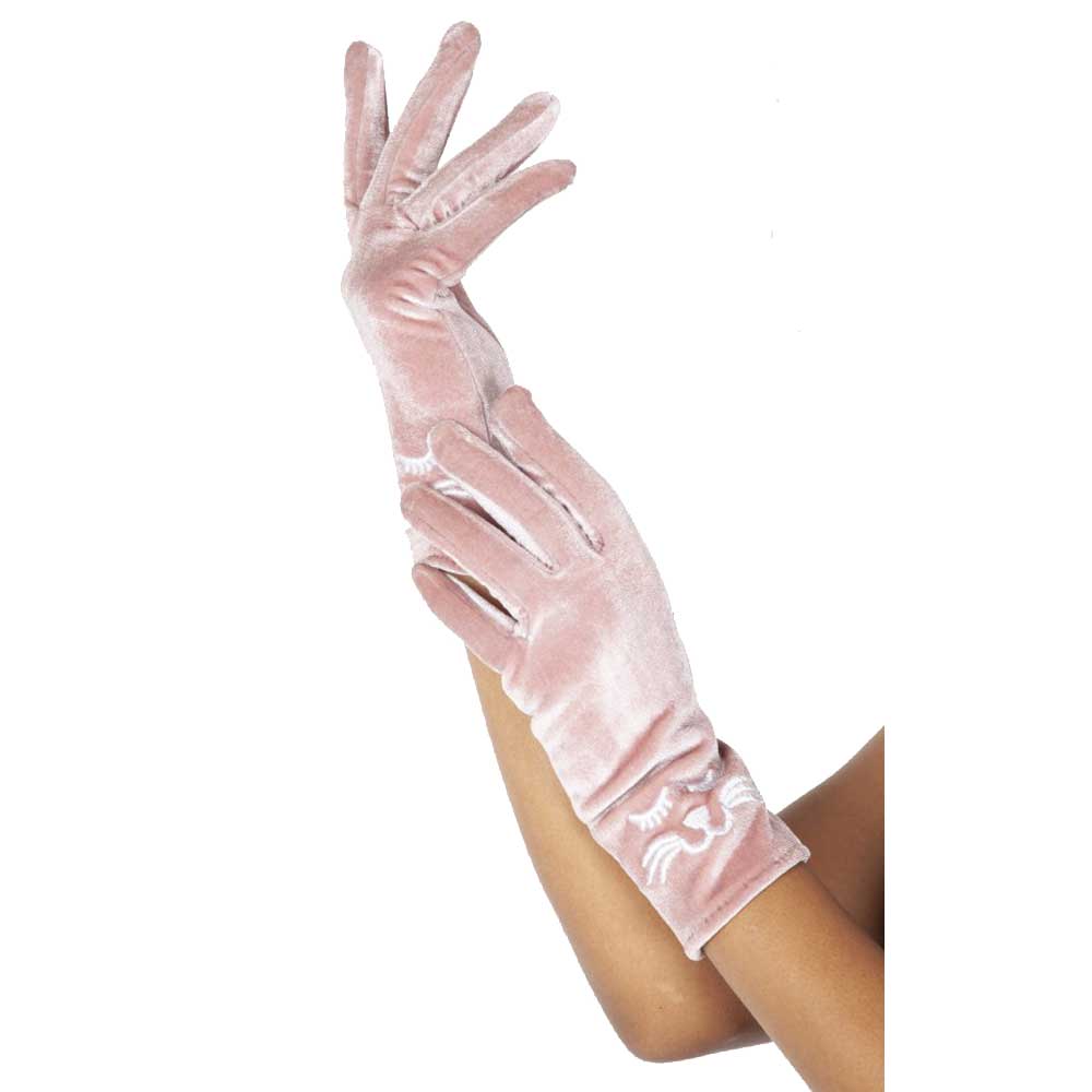 Voodoo Vixen - Kitty velvet Winterhandschoenen - Roze